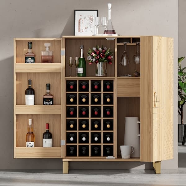 Home Wine Bar Cabinet for Liquor and Glasses, Sideboard Buffet Cabinet -  Bed Bath & Beyond - 40763268