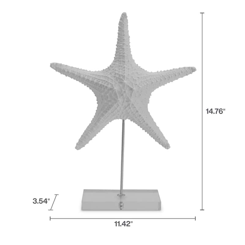 Elements Starfish Figurine, 11X14 Inch, White