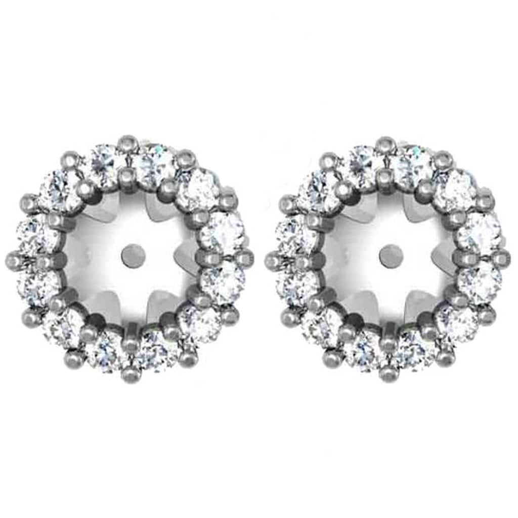 Bliss Diamond 1/2ct Halo Diamond Earring Jackets White Gold (5-5.5mm)