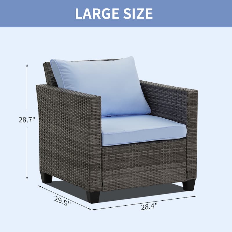 Zenova Rattan 2-piece Outdoor Furniture Set Rattan Sofa Sectional Set