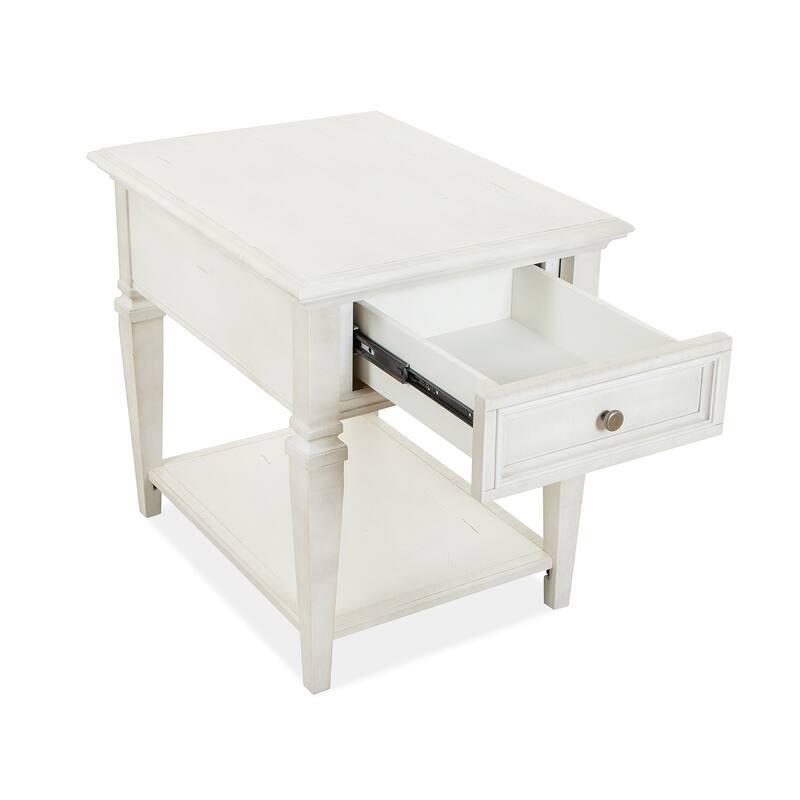 Magnussen Home Newport Alabaster Rectangular End Table - 20''W x 26''D x 24''H