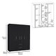 preview thumbnail 7 of 12, Modern wardrobe 70" H, multiple internal storage, Black
