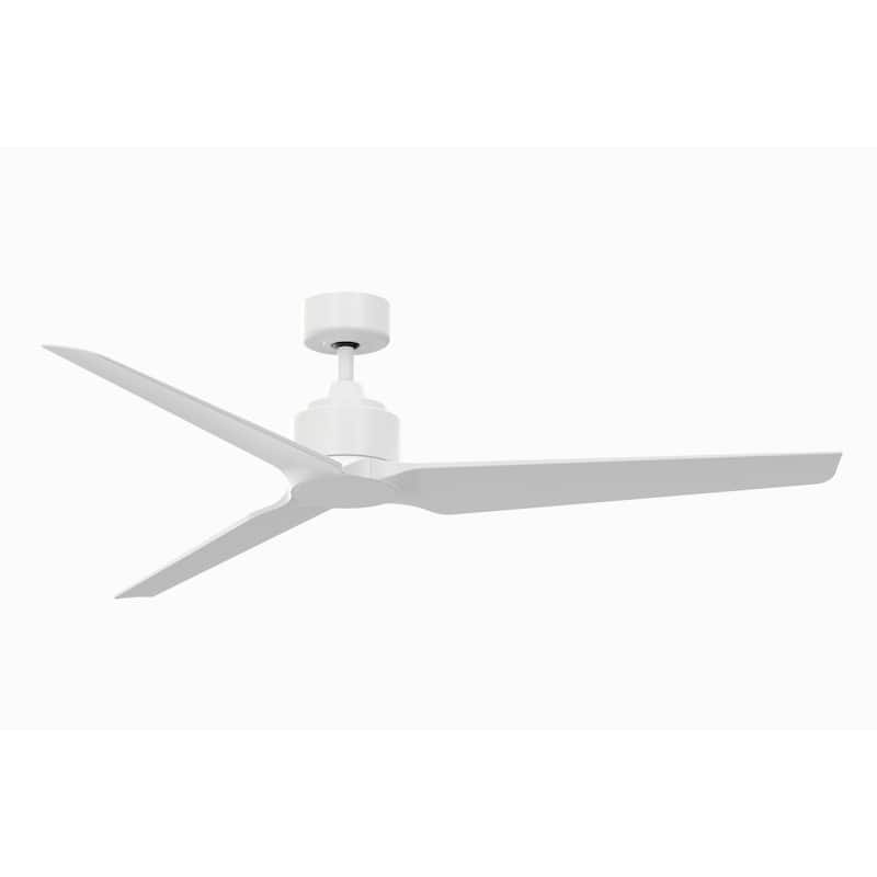 Fanimation TriAire Custom Indoor/Outdoor Smart Ceiling Fan DC Motor with Remote - Matte White