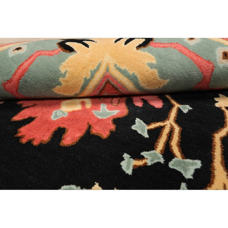 Hand Tufted Transitional Oriental Rug Multi Black Wool Art & Crafts