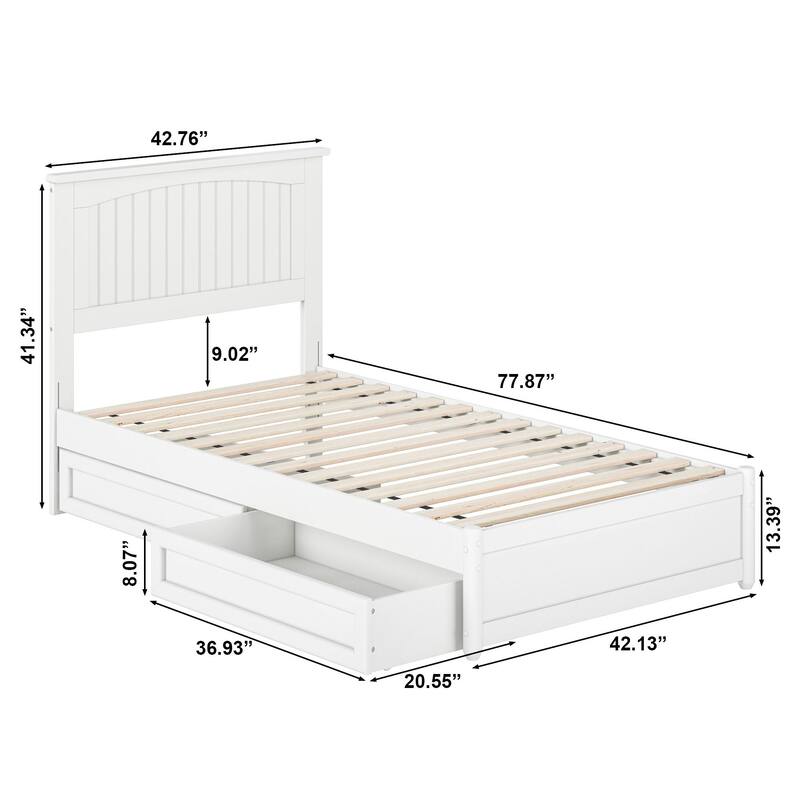 Malta Platform Bed with Panel Footboard and Storage Drawers
