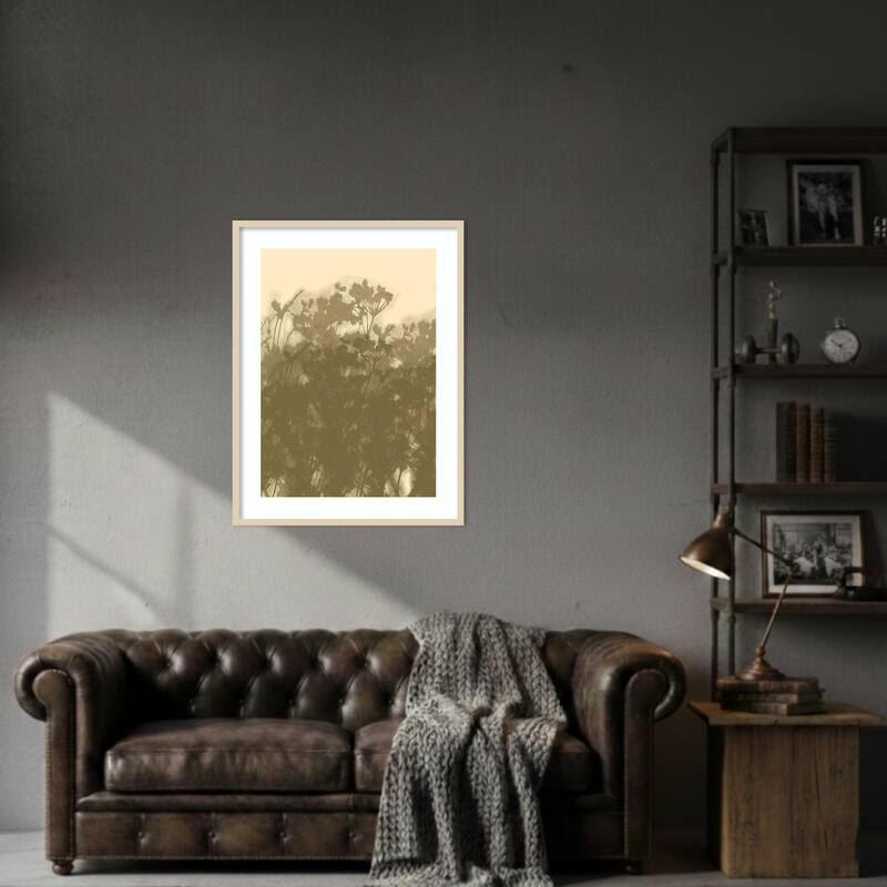 Misty Meadow. Abstract Botanical Art No. 2 by Dina Dankers Wood Framed Wall Art Print