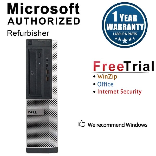 Dell OptiPlex 390 Desktop Computer Intel Core I5 2400 3.1G 8GB DDR3 1TB Windows 7 Pro 1 Year Warranty (Refurbished) - Black