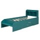 preview thumbnail 11 of 55, Solid Wood Platform Bed Frame Imitate Bridge Design Drawers