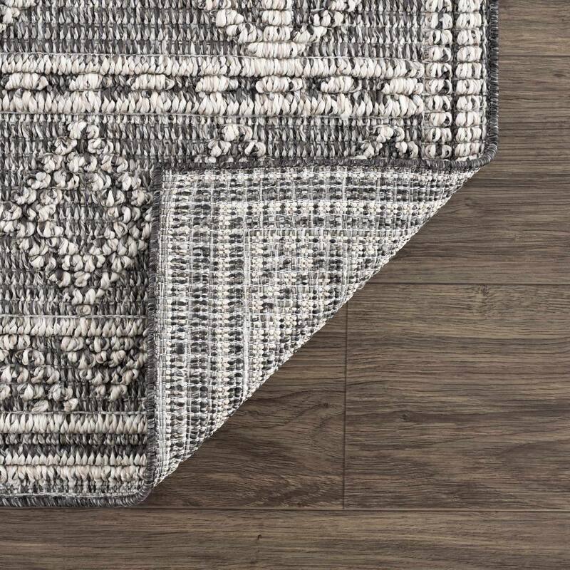 Hauteloom Butch Living Room, Bedroom Patio Outdoor Area Rug - Farmhouse - Taupe,Beige - 2' x 3'