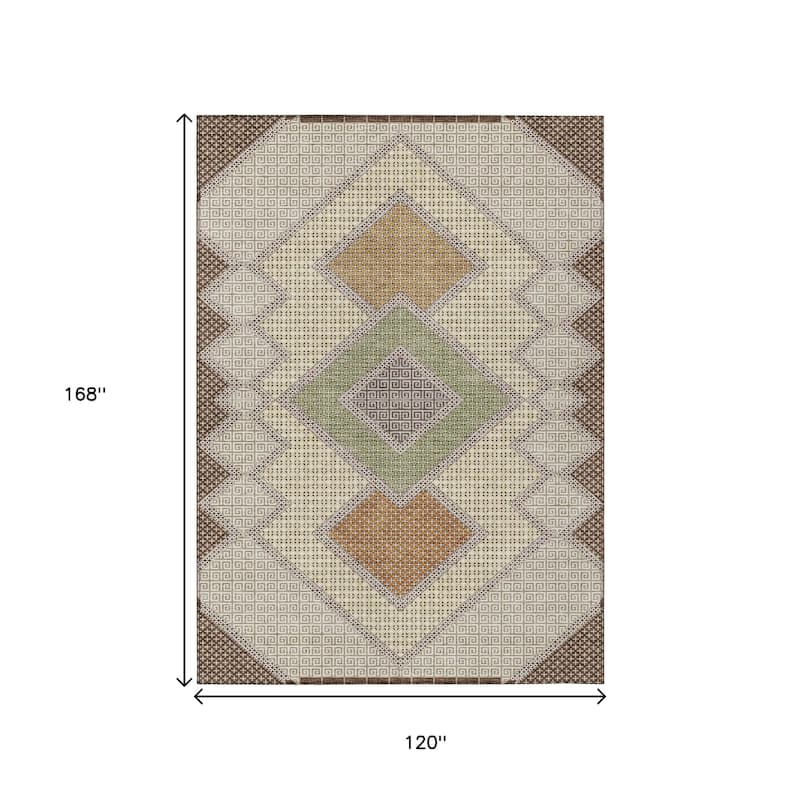 HomeRoots Geometric Transitional Rectangle Outdoor Rug