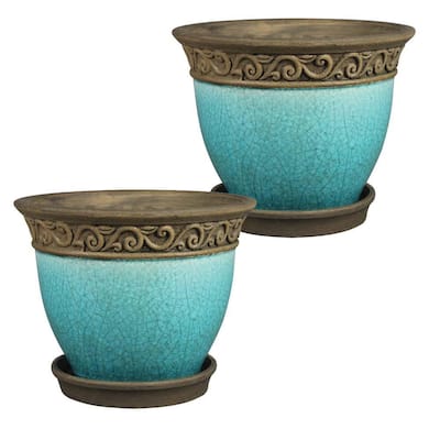 Southern Patio Cadiz Planter (Pack of 2) - 8" Diameter (2-pack)