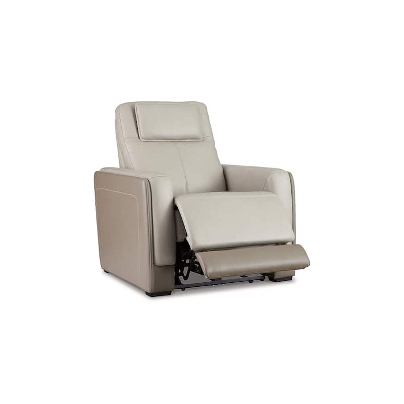 Signature Design by Ashley Battleville Ivory Power Recliner with Adjustable Headrest