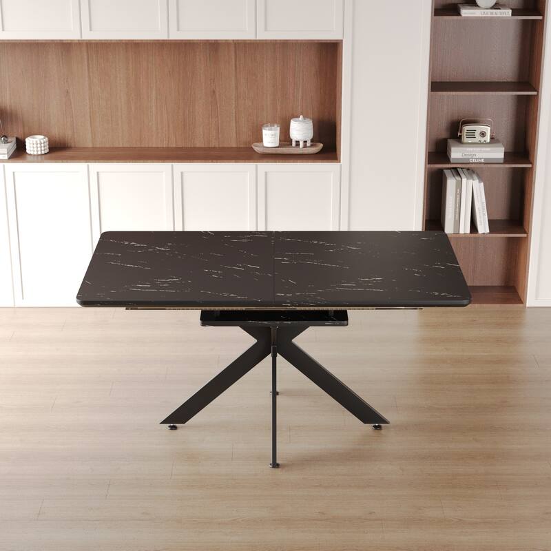 Extendable Very large Dining Table Modern Table Set for Dining Room, party Table,Conference table, metal X shape Legs
