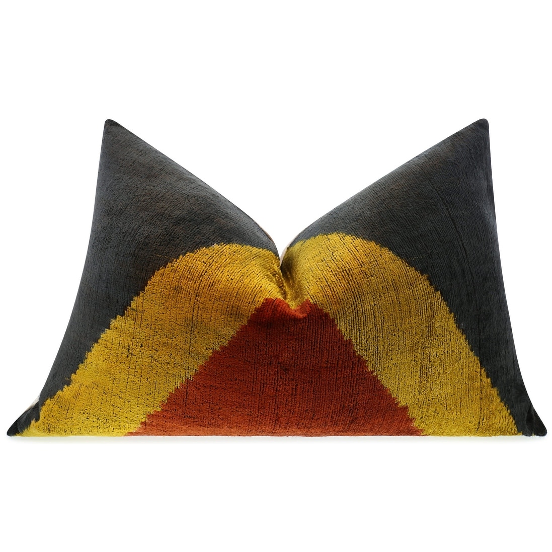 Silk Velvet Throw Pillow - 16x24, Black, Gold, and Brown with Insert - 16" x 24"