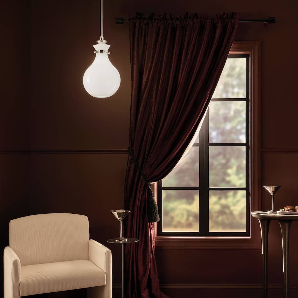 Kichler Lighting Laria 9.75 Inch 1 Light Pendant with Opal Glass in Polished Nickel