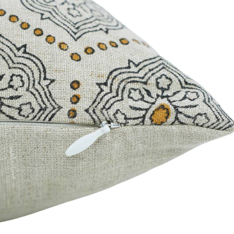 Fabdivine 12x20 Inch Fall Décor Floral Cushion Cover for Sofa, Couch Throw Home Decorative Linen Rectangle Pillowcase, Charkha