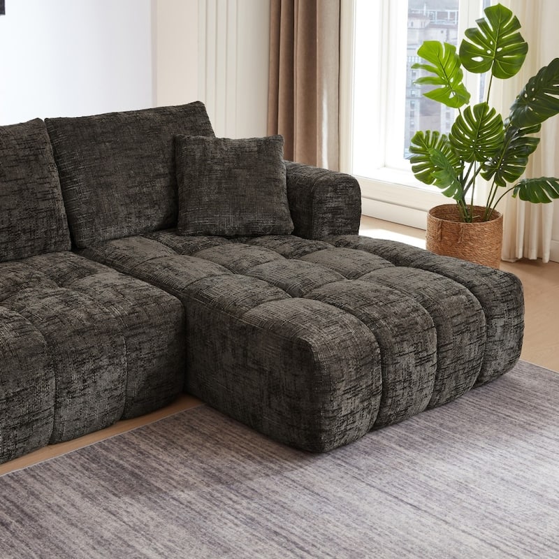 108.2" L-Shaped Chenille Luxury Oversized Sectional Sofa Free-combined Sofa, No Assembly Required