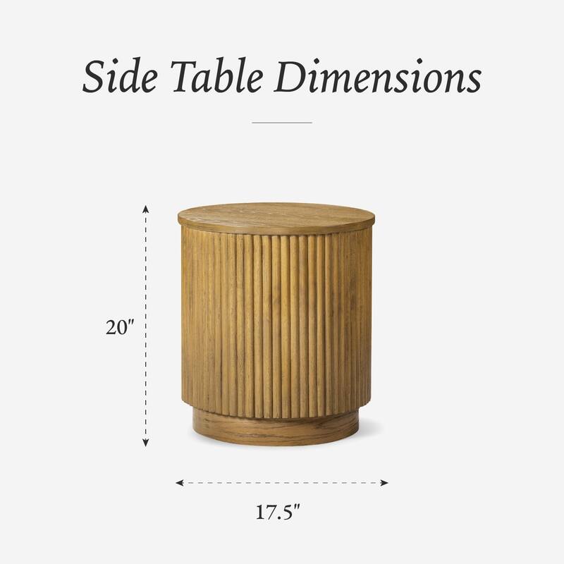 Maven Lane Dallas Round Wooden Side Table