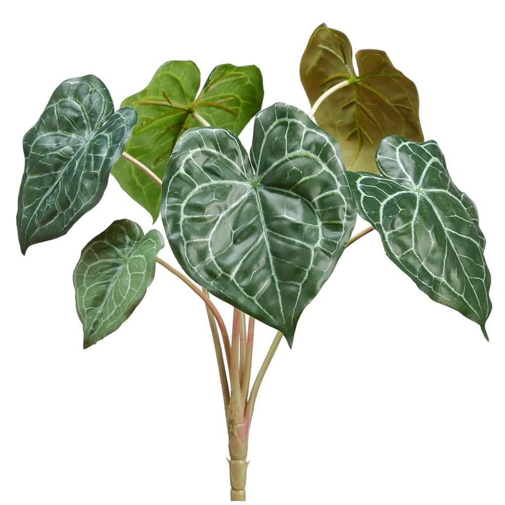 16" Green Real Touch Anthurium Artificial Bush