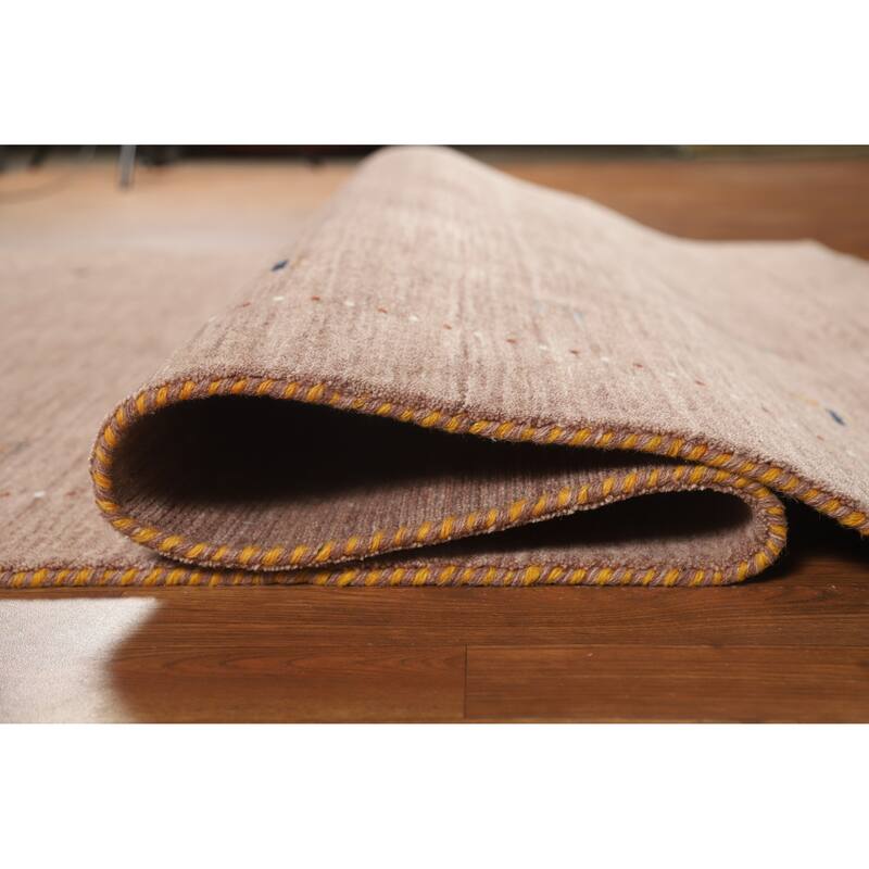 Hand Knotted Oriental 100% Wool Carpet Tribal Tribal Brown Gabbeh Area Rug - 7' 10'' X 5' 0''