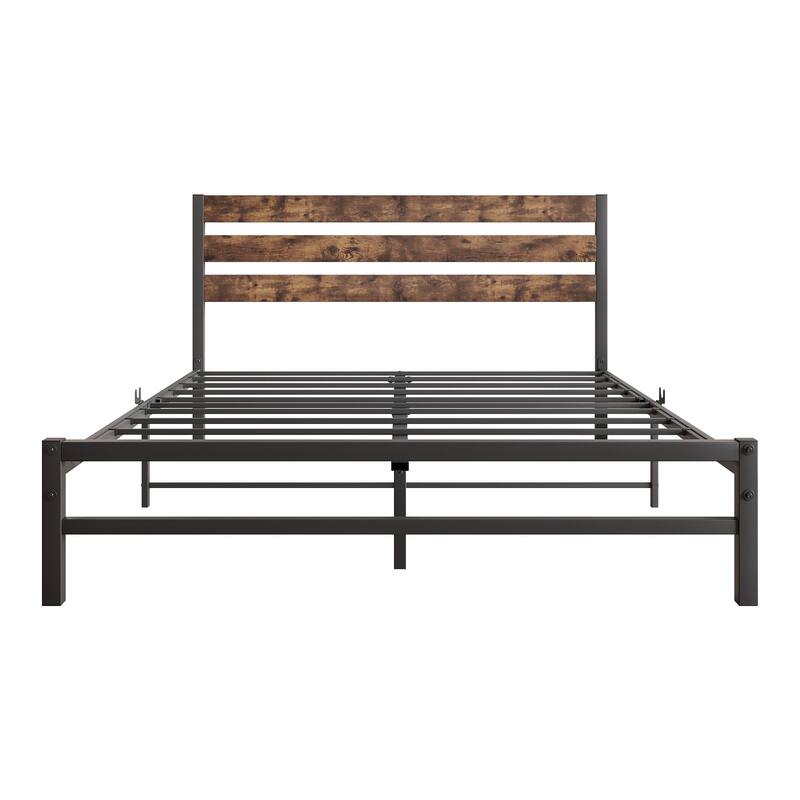 Rustic Metal Mattress Foundation Bed Frame