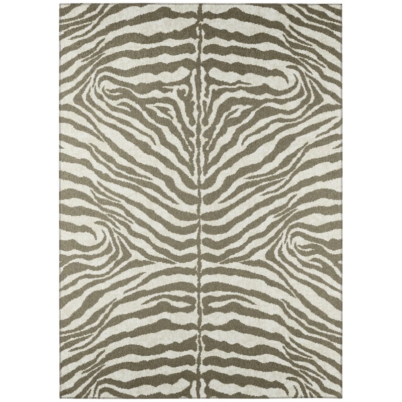 Addison Indoor/ Outdoor Safari Zebra Animal Print Washable Area Rug