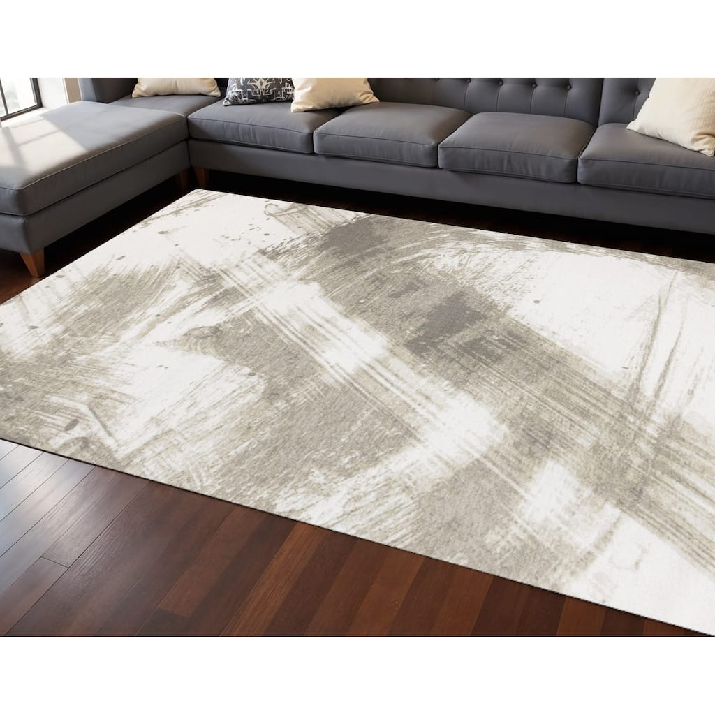 HomeRoots Abstract Modern Rectangle Area Rug - 8' X 11'