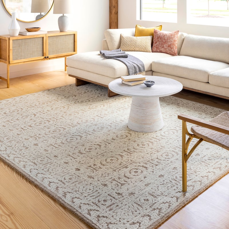 The Gray Barn Great Smials Handmade Wool Farmhouse Area Rug - Khaki - 8' 10" x 12'