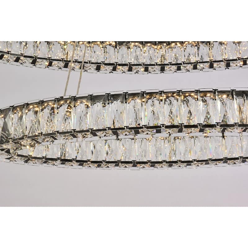 Indigo Home 40 inch LED oval double ring pendant in black