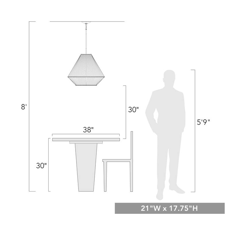 Valentina 4 Light Pendant - 23x17.75"