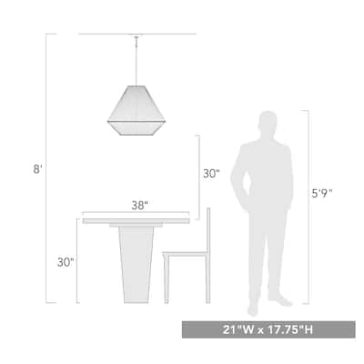 Valentina 4 Light Pendant - 23x17.75"