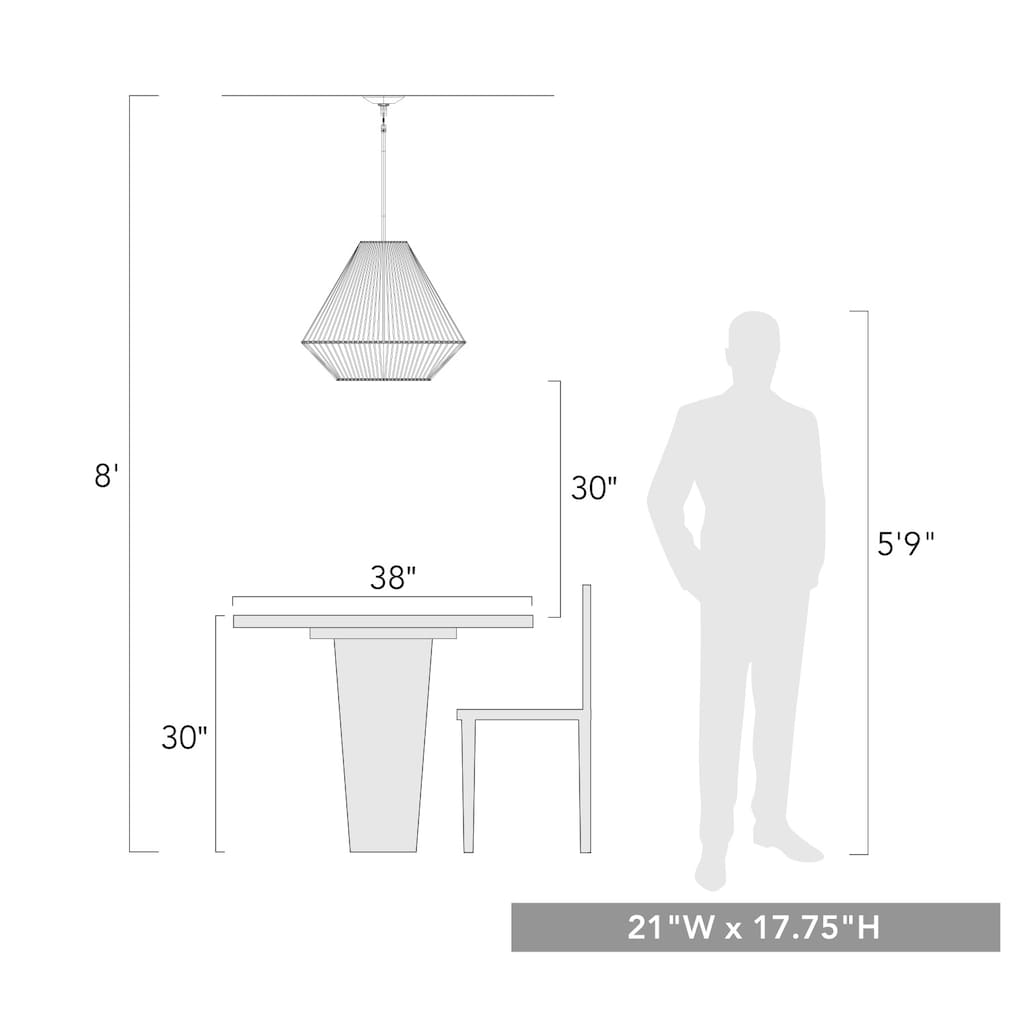 Valentina 4 Light Pendant - 23x17.75"