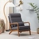 preview thumbnail 4 of 105, High Back Solid Wood Armrest Backrest Leisure Chair Accent Chair Dark Gray-Linen