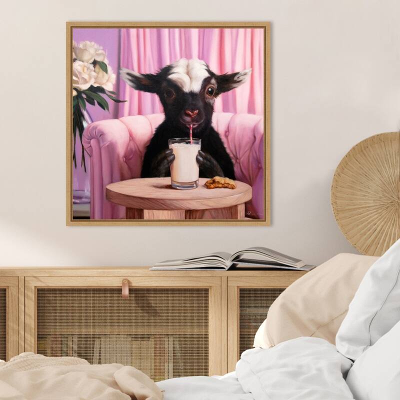 Snack Time by Lucia Heffernan Framed Canvas Wall Art Print - Sylvie Natural