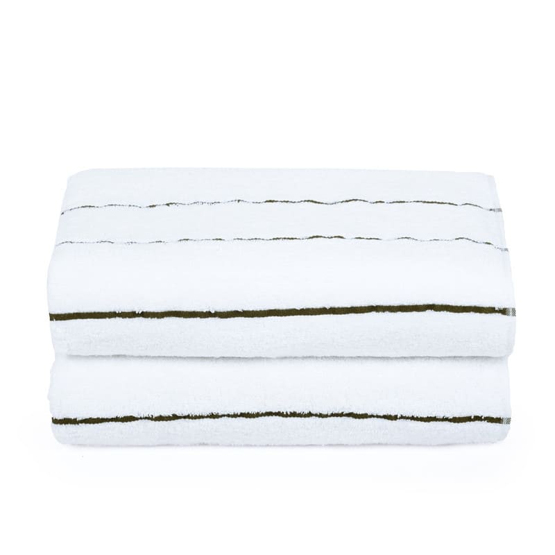 Ample Decor Superior Cotton Beach Towel Absorbent Cabana Striped - 30" x 68" - brown/White