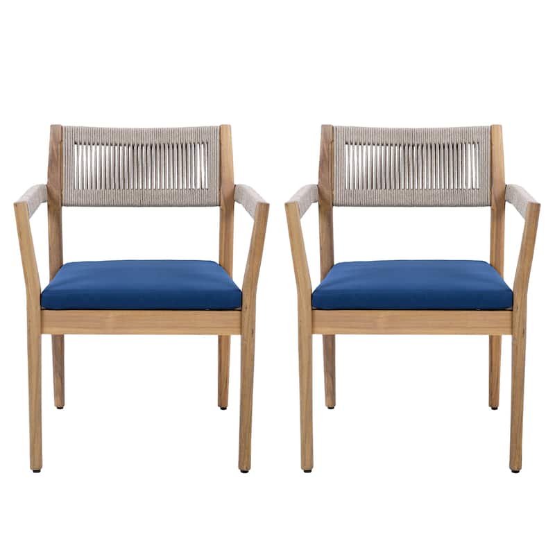Acacia Wood Outdoor Dining Set 2-Piece Teak Look All-Weather Patio Furniture
