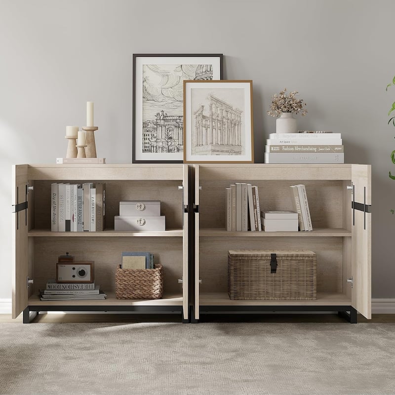 WAMPAT Modern TV Stand for TVs up to 100 inch, 3 in 1 TV Console with Adjustable Shelves and 3 Drawers for Living Room,Bedroom