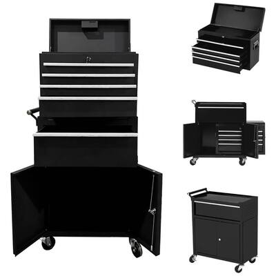 5-Drawers Metal Tool Box Rolling Tool Chest for Garage Workshop - N/A