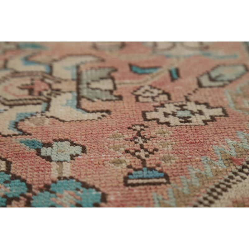 Pink Distressed Tabriz Persian Area Rug Hand-Knotted Wool Carpet - 6'8" x 9'0"