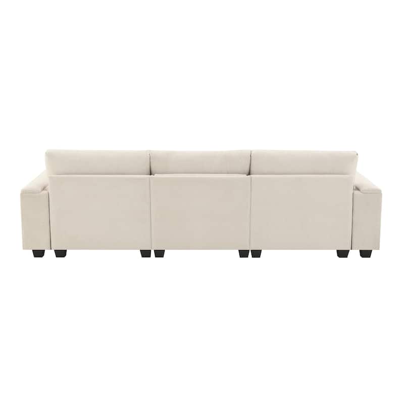 Chenille Modular Sectional Sofa,Cloud Couch Set with, USB, Bluetooth