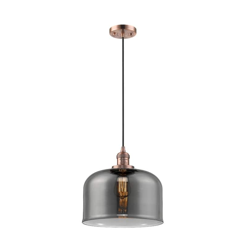 Innovations Lighting X-Large Bell Single Light 12" Wide Pendant - Antique Copper / Plated Smoked