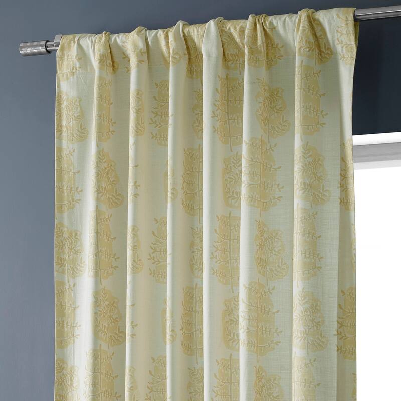 Exclusive Fabrics Textured Cotton Printed Curtains for Bedroom and Living room (1 Panel)