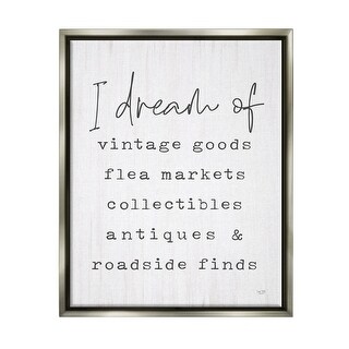 Stupell Dream Of Antiques Phrase Framed Floater Canvas Wall Art Design ...