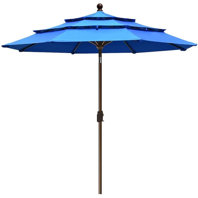Tradesparker Multicolor Sunbrella 9ft/10x6.5ft Patio Market Outdoor Table Umbrella - 9ft 3t-Blue