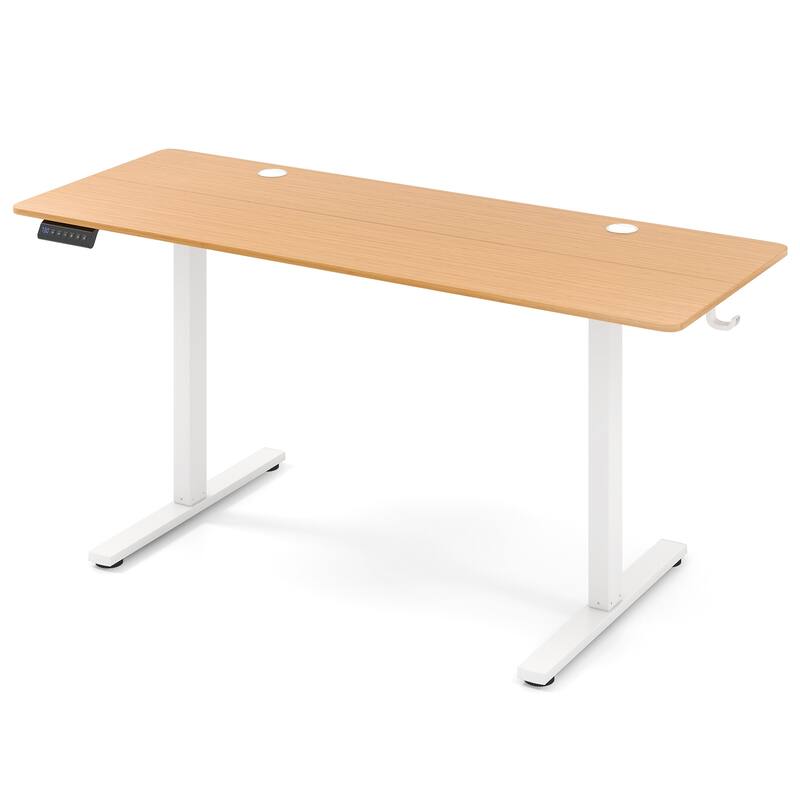 Electric Standing Desk with Memory Heights and Cable Management - Natural