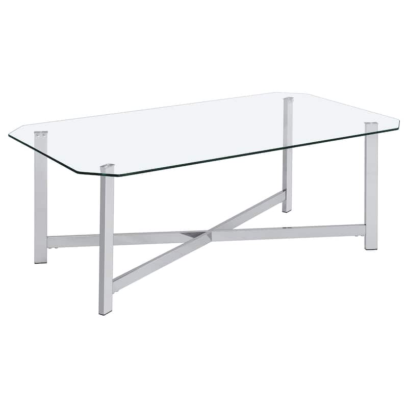Cronin Tempered Glass Top Coffee Table Set Chrome