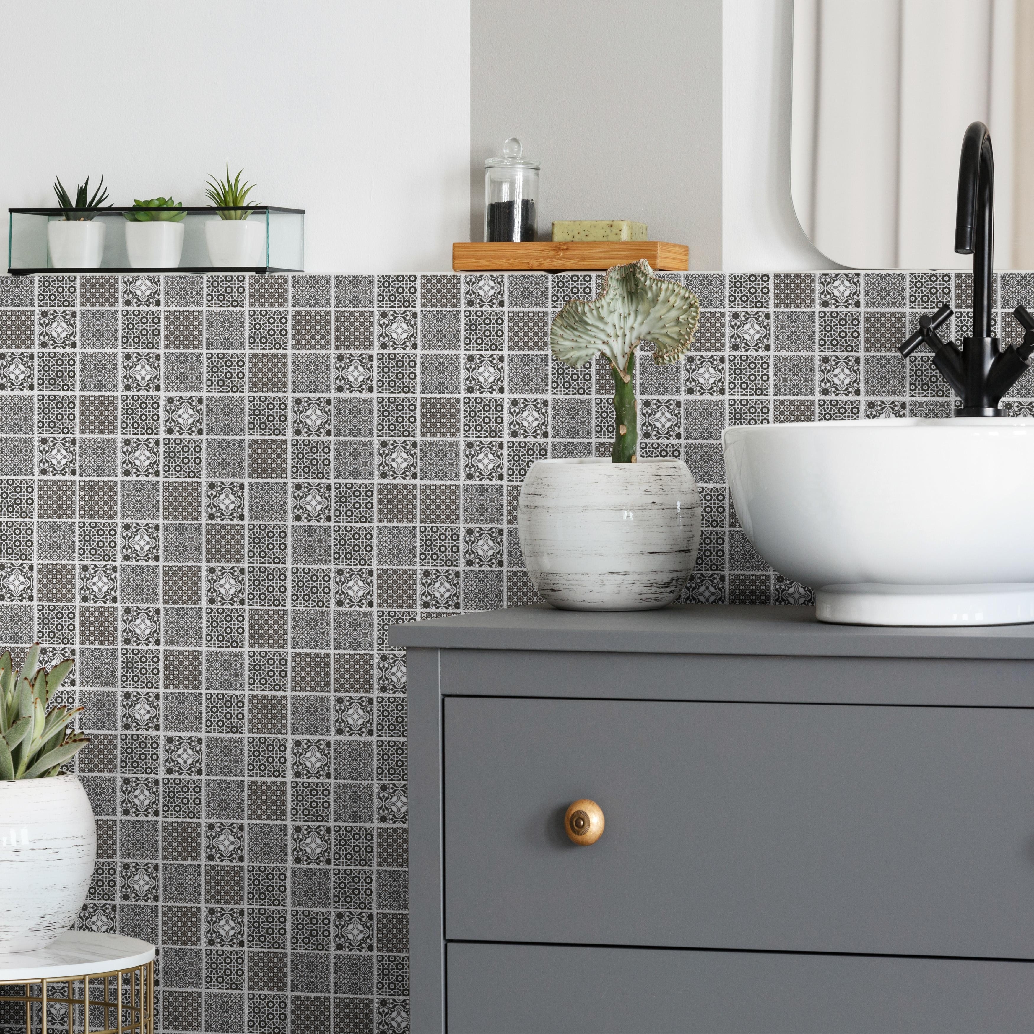 Merola Tile Classico 2" Square Black 11-3/4" x 11-3/4" Porcelain Mosaic Floor and Wall Tile