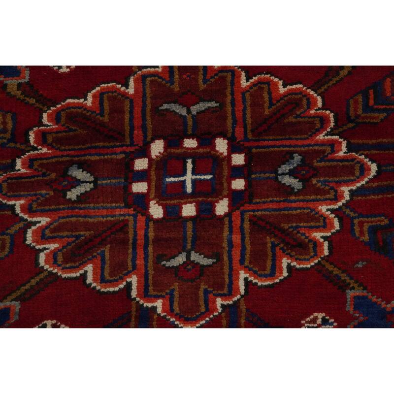 Hand Knotted Oriental 100% Wool Carpet Traditional Medallion Red Heriz Area Rug - 13' 0'' X 10' 0''