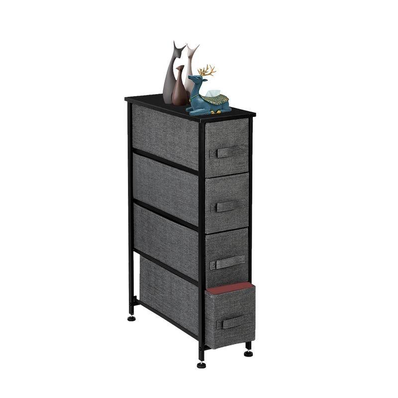 Narrow Dresser Tower with 4 Drawers - Vertical Storage for Bedroom, Bathroom, Laundry, Closets
