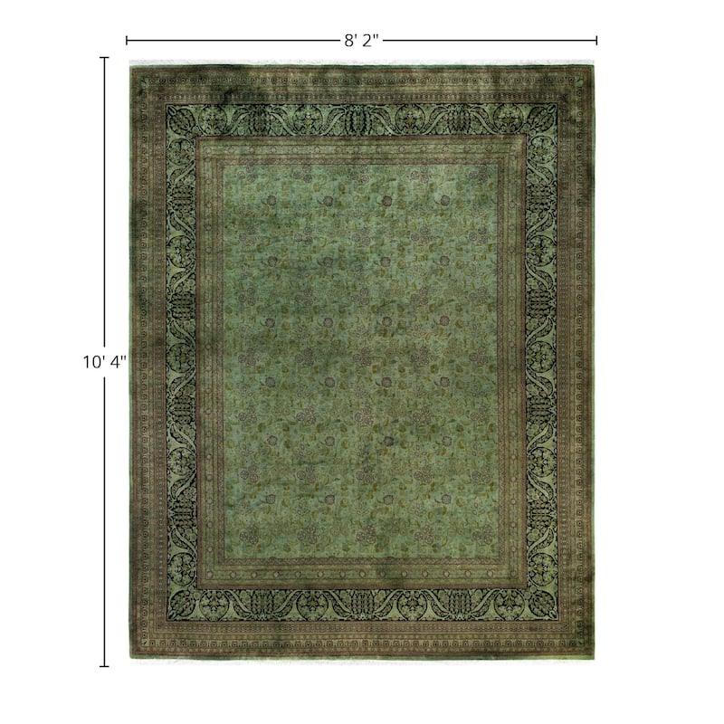 Overdyed One-of-a-Kind Hand-Knotted Area Rug - Green - 8' 2" x 10' 4"
